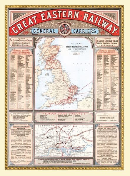 Great Eastern Railway Map 1000 Piece Jigsaw Puzzle 690mm x 480mm