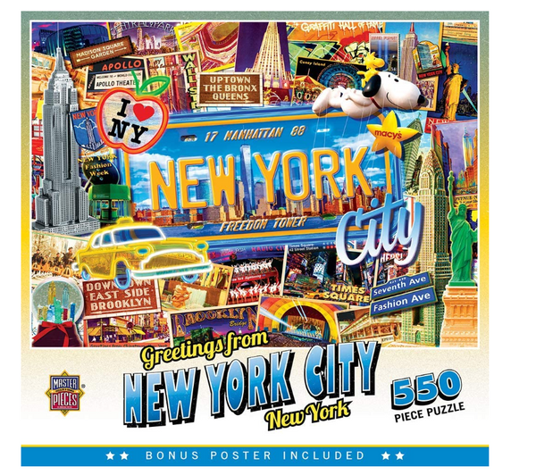 Greetings From New York City 550 piece jigsaw puzzle (+poster!) 610mm x 460mm  (mpc)