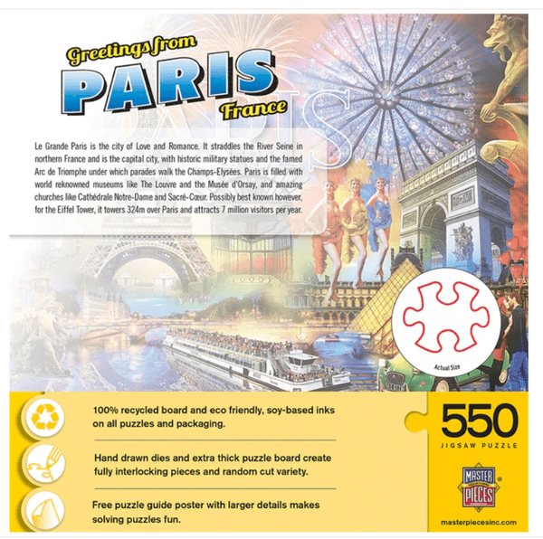Greetings From Paris 550 piece jigsaw puzzle 610mm x 460mm  (mpc)