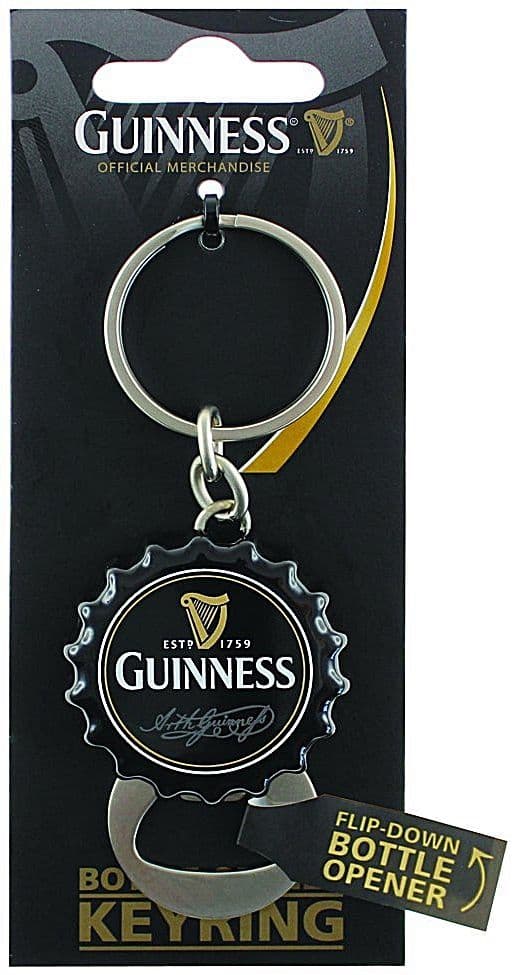 Guinness Bottle Cap keyring with flip down bottle opener (sg )