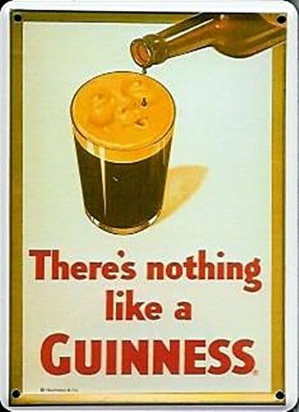 Guinness Face On Glass metal postcard / mini sign (hi)