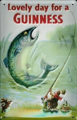 Guinness Fish Embossed Large Steel Sign (hi 3040)