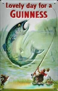 Guinness Fish Embossed Metal Sign 300mm x 200mm (hi)