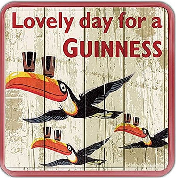 Guinness Flying Toucans cork backed drinks coaster  100mm x 100mm