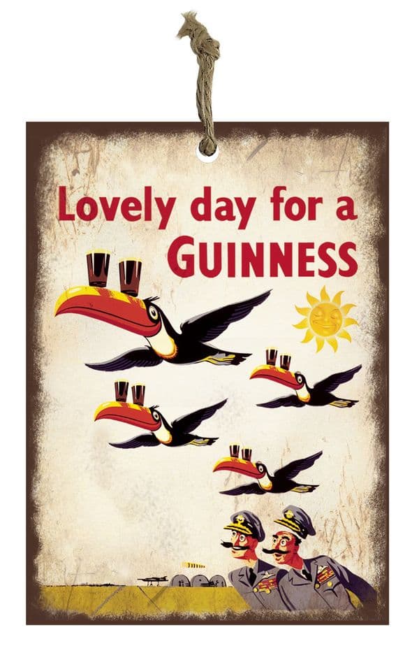 Guinness Flying Toucans Mini Metal Sign Hanging Decoration 80mm x 110mm (sg)