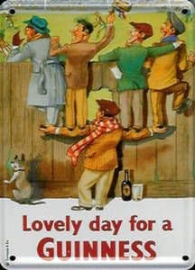 Guinness Footie Fans metal postcard / mini-sign