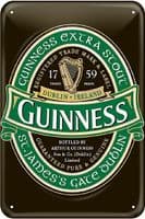 Guinness Green Label embossed metal sign  300mm x 200mm