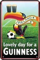 Guinness Ireland Football Toucan Embossed Metal Sign  300mm x 200mm