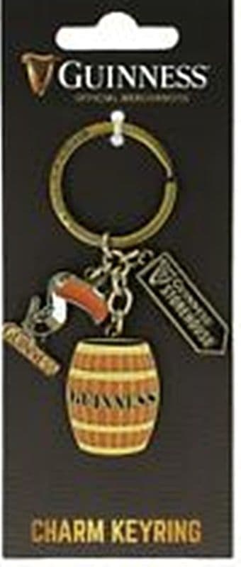 Guinness Keyring with Toucan Barrel and Storehouse sign charms sg 5640