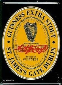 Guinness Label metal postcard / mini sign