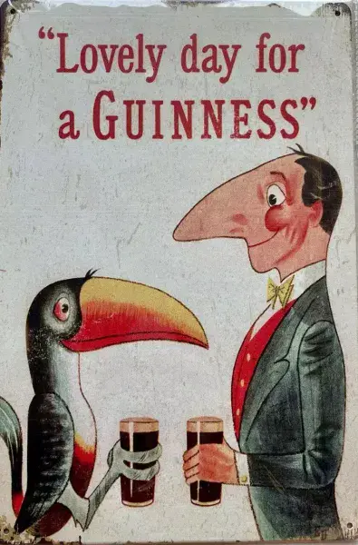 Guinness Lovely day for a..... weathered look metal sign 305mm x 225mm  (rv)