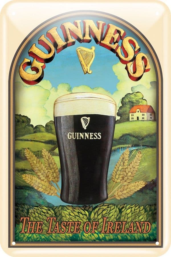 Guinness The Taste of Ireland embossed metal sign 300mm x 200mm (sg)