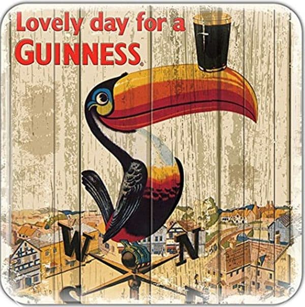 Guinness Toucan Weather Vane cork backed drinks coaster