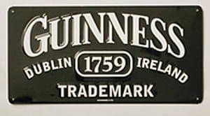 Guinness Trademark  metal sign   350mm x 175mm (sf)