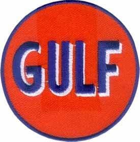 Gulf  73mm round iron on / sew on cloth patch (ff)