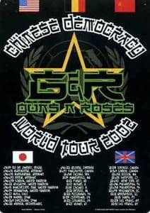 Guns and Roses Chinese Democracy World Tour 2002 metal sign290mm x 210mm