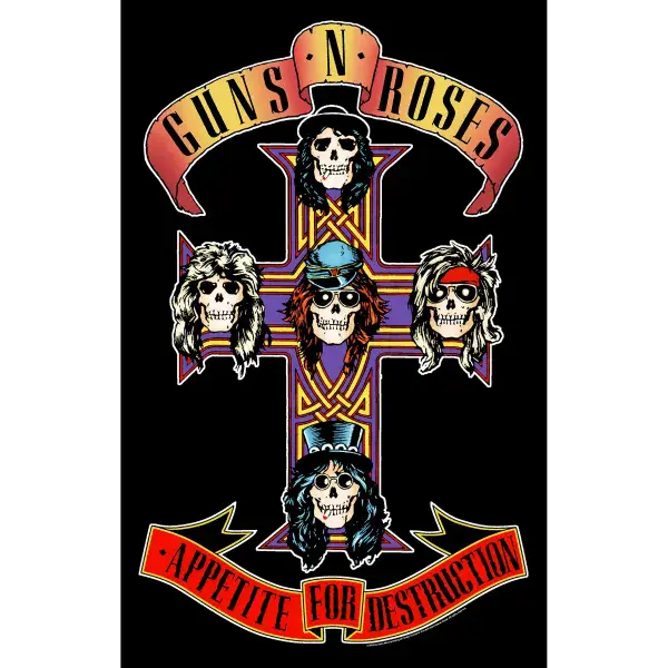 Guns N Roses Appetite For Destruction large fabric poster / flag 1100mm x 700mm