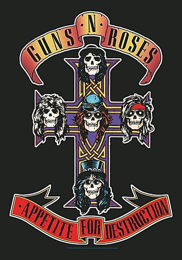 Guns N Roses Appetite For Destruction large fabric poster / flag 1100mm x 750mm (hr)