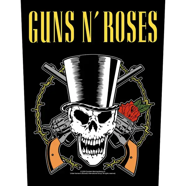 Guns N Roses Skull & Guns jumbo sized sew-on cloth backpatch 360mm x 300mm