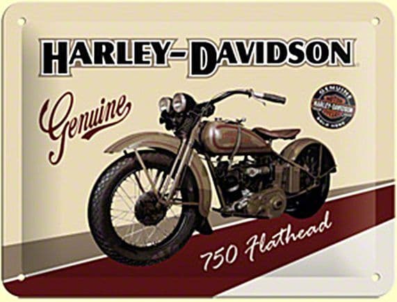 Harley Davidson 750 Flathead metal sign 200mm x 150mm