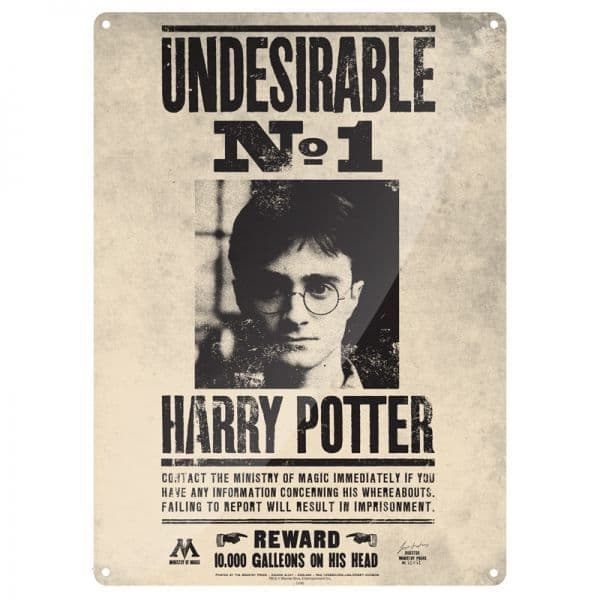 Harry Potter Undesirable metal sign 400mm x 300mm (og)