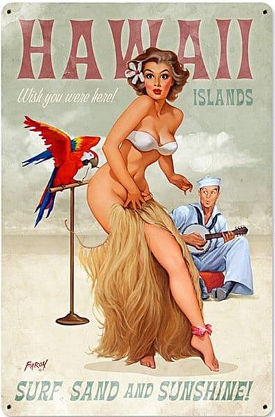 Hawaii Islands steel sign  445mm x 290mm (pst1812)