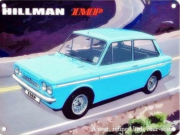 Hillman Imp large Steel Sign 400mm x 300mm (og)