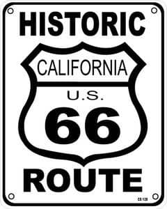 Historic Route 66 California aluminium sign 255mm X 205mm   (ss)
