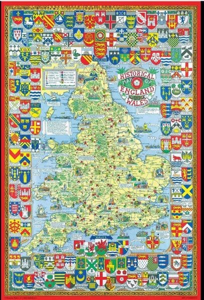 Historical Map Of England & Wales 1000 Piece Jigsaw Puzzle