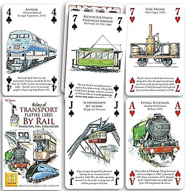 History of Transport - Rail set of 52 playing cards jokers hpc