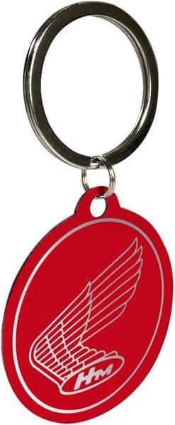 Honda Motorcycles round metal keyring.  Licensed product