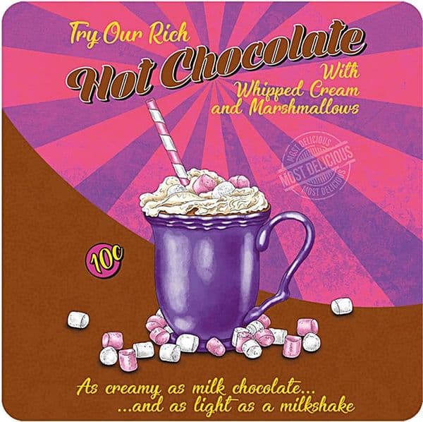 Hot Chocolate  Melamine drinks mat / coaster (og)