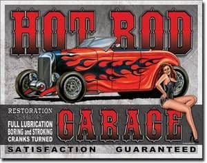 Hot Rod Garage  metal sign