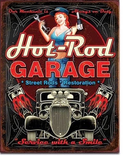 Hot Rod Garage (Pistons) metal sign    (de)