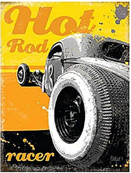 Hot Rod Racer small metal sign (og 2015)