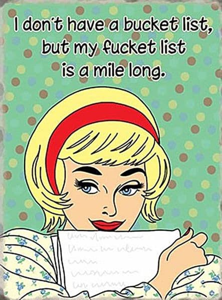 I Don't Have A Bucket List, but..... funny large steel sign  400mm x 300mm (og)