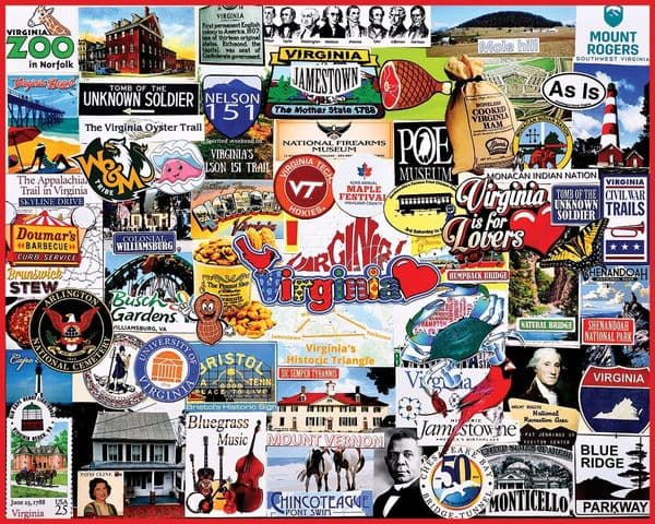 I Love Virginia 1000pc jigsaw puzzle by White Mountain 760mm x 610mm