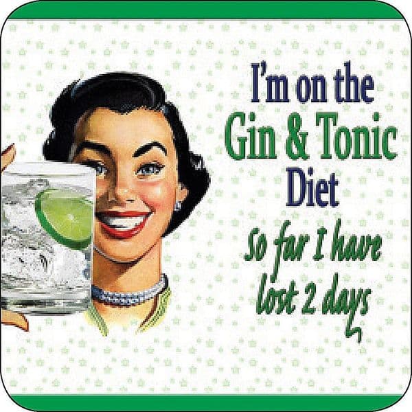 I'm on the Gin & Tonic Diet.. Melamine drinks mat / coaster (og)