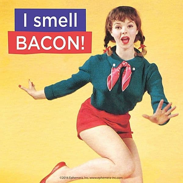 I Smell Bacon funny cork backed drinks mat / coaster   (hb)