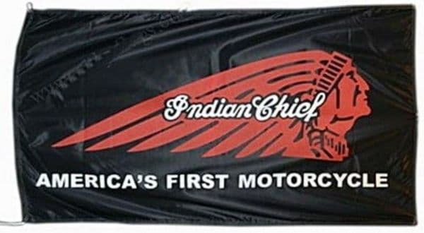 Indian Chief America's First Motorcycle flag black landscape 1500mm x 900mm