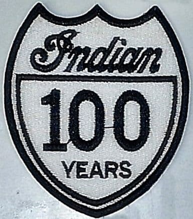 Indian Motorcycle 100 Years shield sew-on embroidered patch (yy)