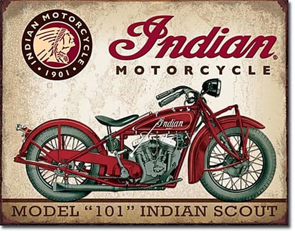 Indian Motorcycle Model 101 Indian Scout Metal Sign (de)