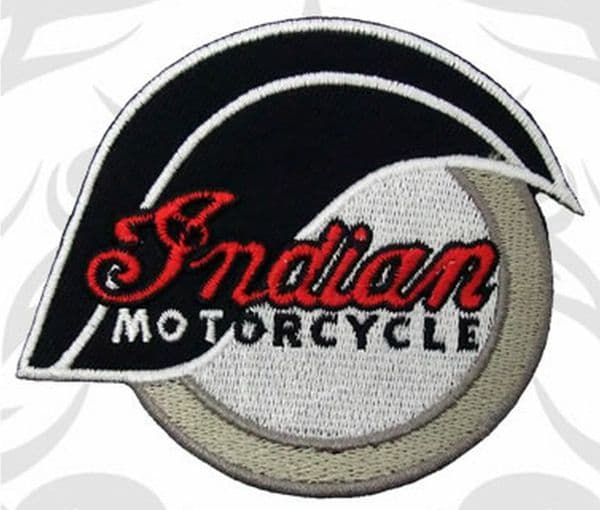 Indian Motorcycle Mudguard shaped iron-on /  sew-on embroidered patch  (nz)