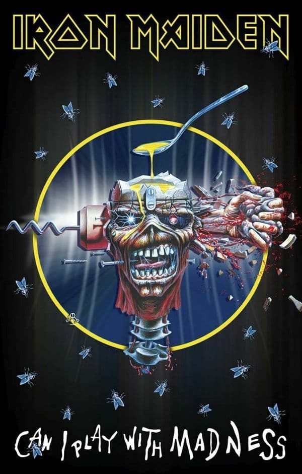 Iron Maiden Can I Play With Madness large fabric poster / flag 1100mm x 750mm (rz)