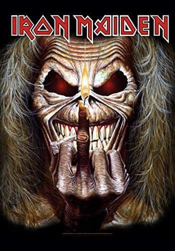 Iron Maiden Eddie The Finger Candle large fabric poster / flag 1100mm x 750mm (hr)