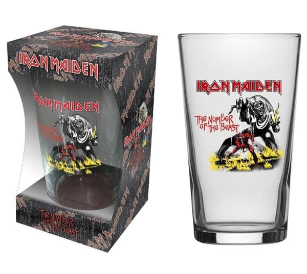 Iron Maiden Number of the Beast Beer Glass (rz)