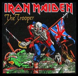 Iron Maiden Trooper 100mm square sew-on cloth patch   (rz)