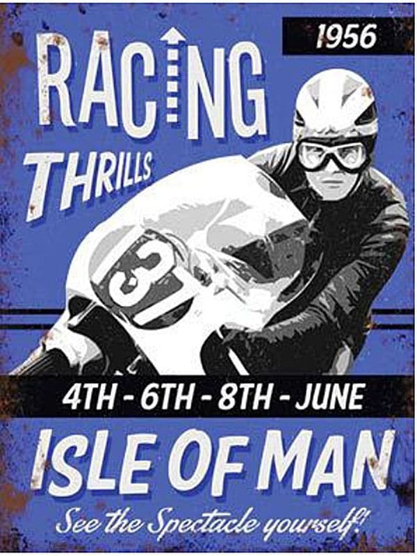 Isle of Man 1961 motorcycle large steel sign 400mm x 300mm (og)