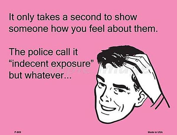 It Only Takes A Second To Show Someone How You Feel... funny metal sign   305mm x 225mm  (sb)