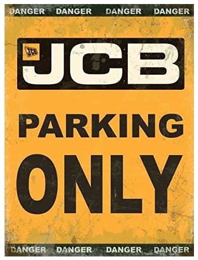 JCB Parking Only Large Flat Steel Sign 400mm x 300mm (og)
